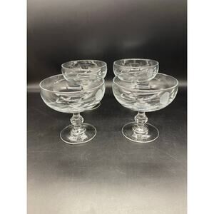 Vintage Princess House Heritage Crystal Footed Pedestal Set of 4 Dessert Bowls